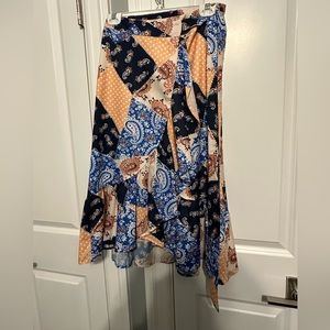 Patch midi wrap skirt